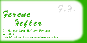 ferenc hefler business card